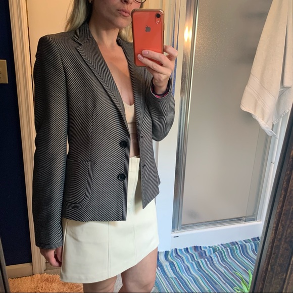 MaxMara Blazer dot striped black cream tailored 8 - Picture 8 of 16